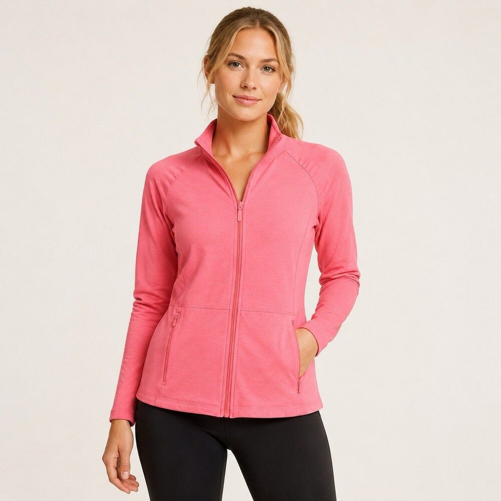 Lilly Pulitzer Luxletic Weekender Jacket Coral Pink Full Zip Sz XL Activewear